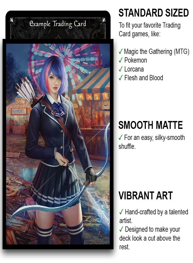 Fantasy North - Aurora - Festival Face Off - 100 Smooth Matte TCG Trading Card Sleeves - Anime - Fits Magic MTG Commander Pokemon and Other Card Games - Playing Card Sleeves - Image 2